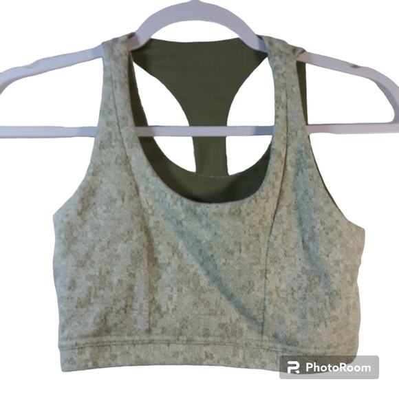 Gymshark Fleur Textured Olive Green Sports Bra Size Small - Picture 3 of 7